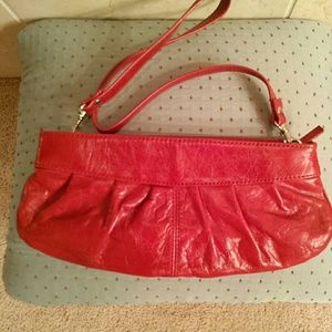 Aldo red leather clutch handbag